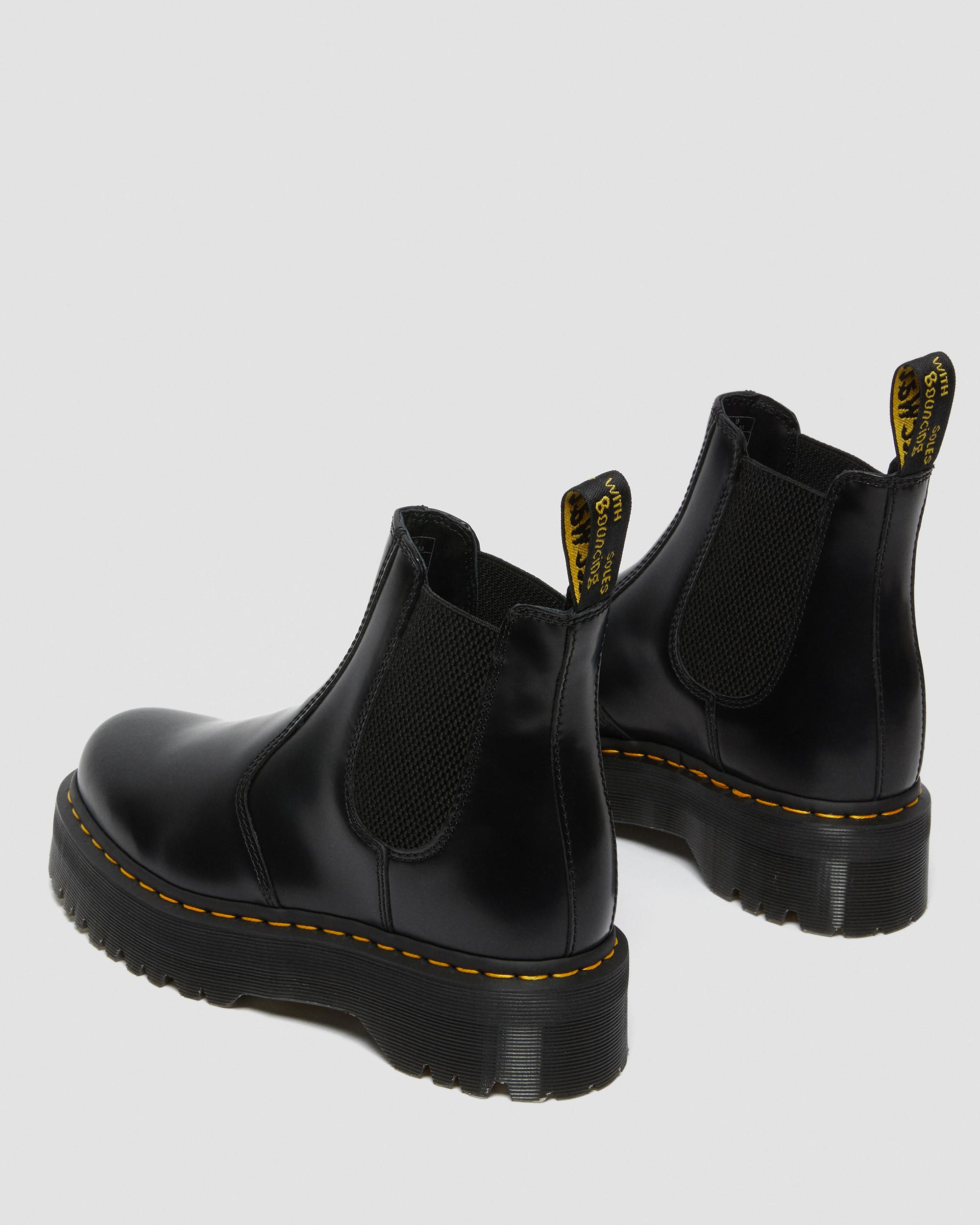 2976 Quad Polished Smooth Leather Chelsea Platform Boots