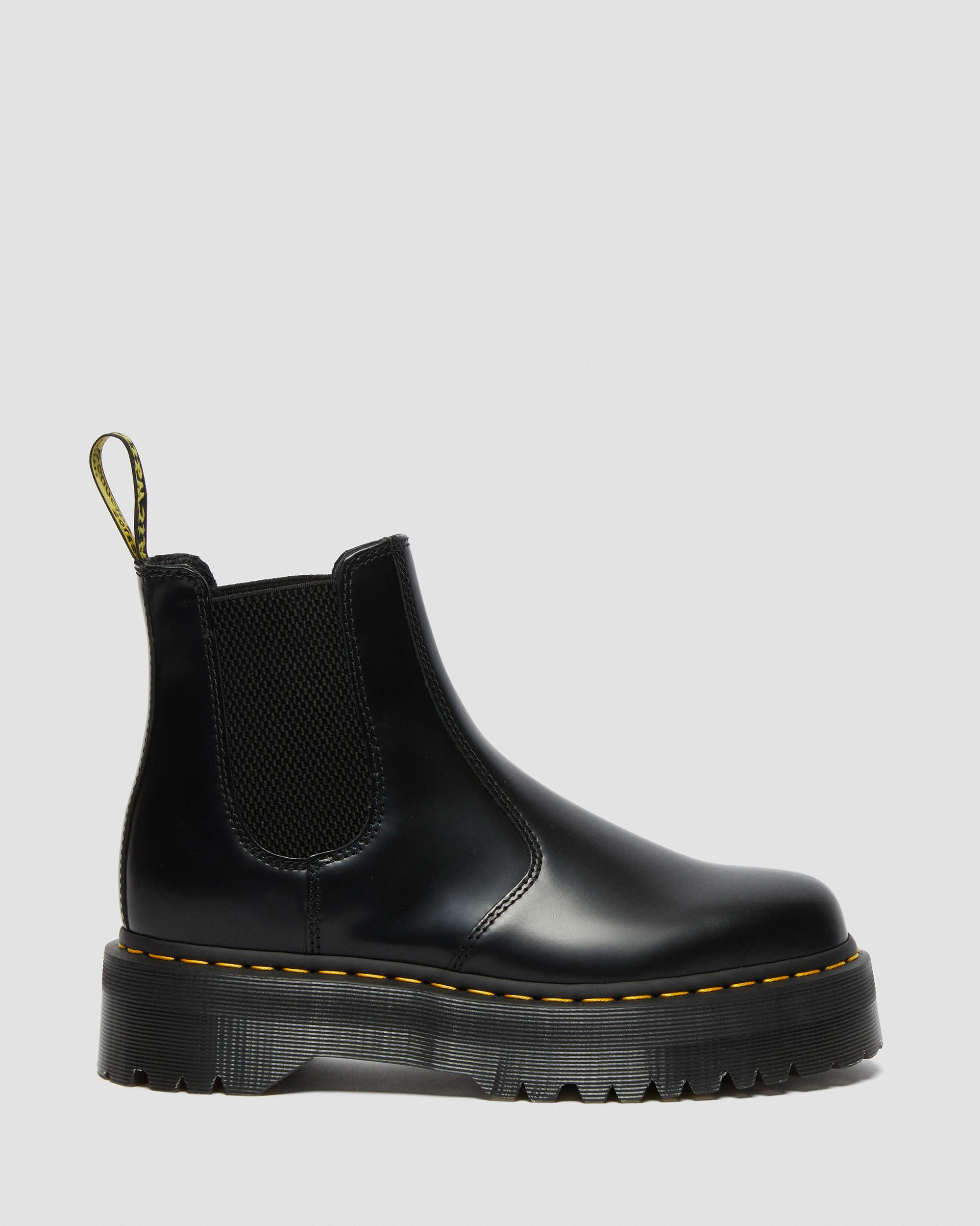 2976 Quad Polished Smooth Leather Chelsea Platform Boots