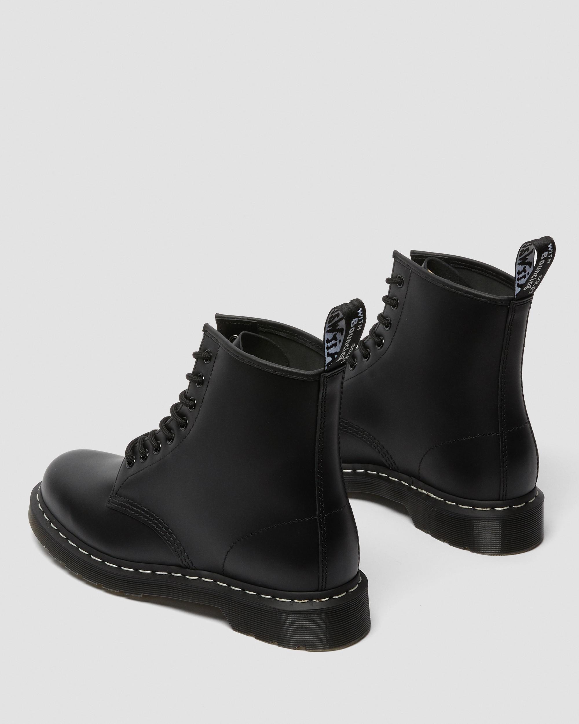 1460 White Stitch Polished Smooth Leather Boots