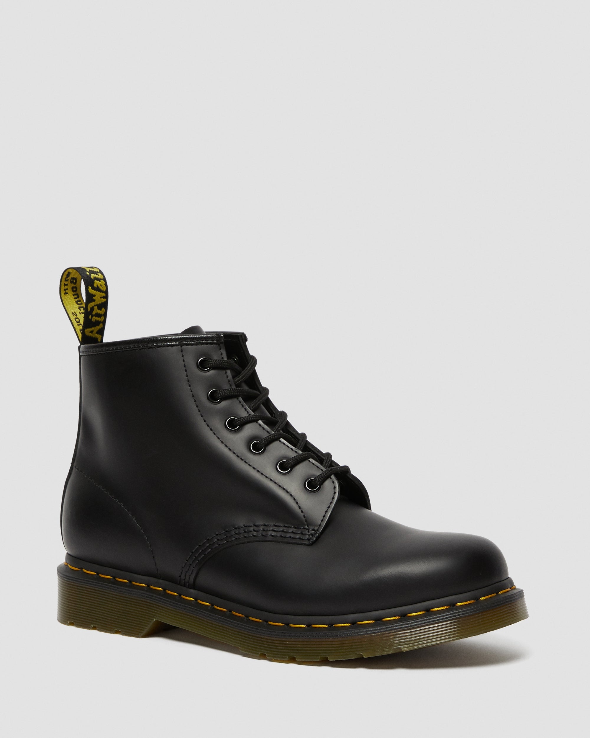 101 Yellow Stitch Smooth Leather Lace-up Ankle Boots