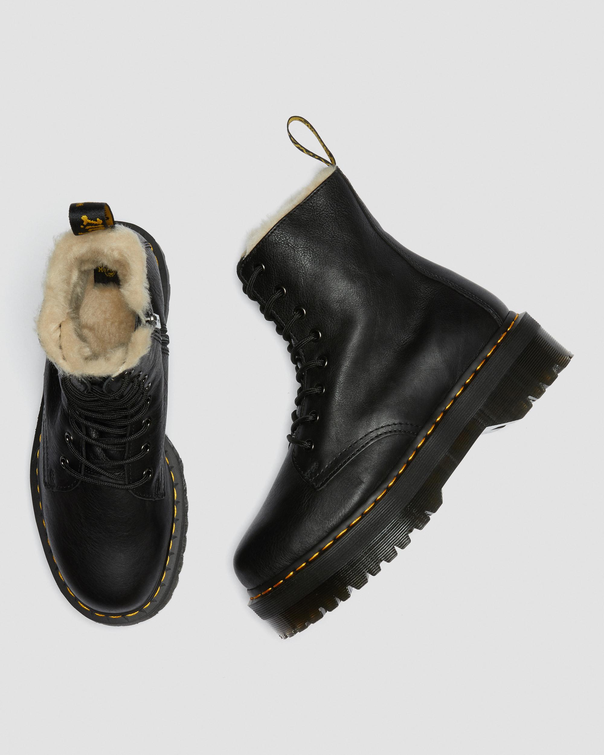 Jadon Fur-Lined Pisa Platform Soft Leather Boots