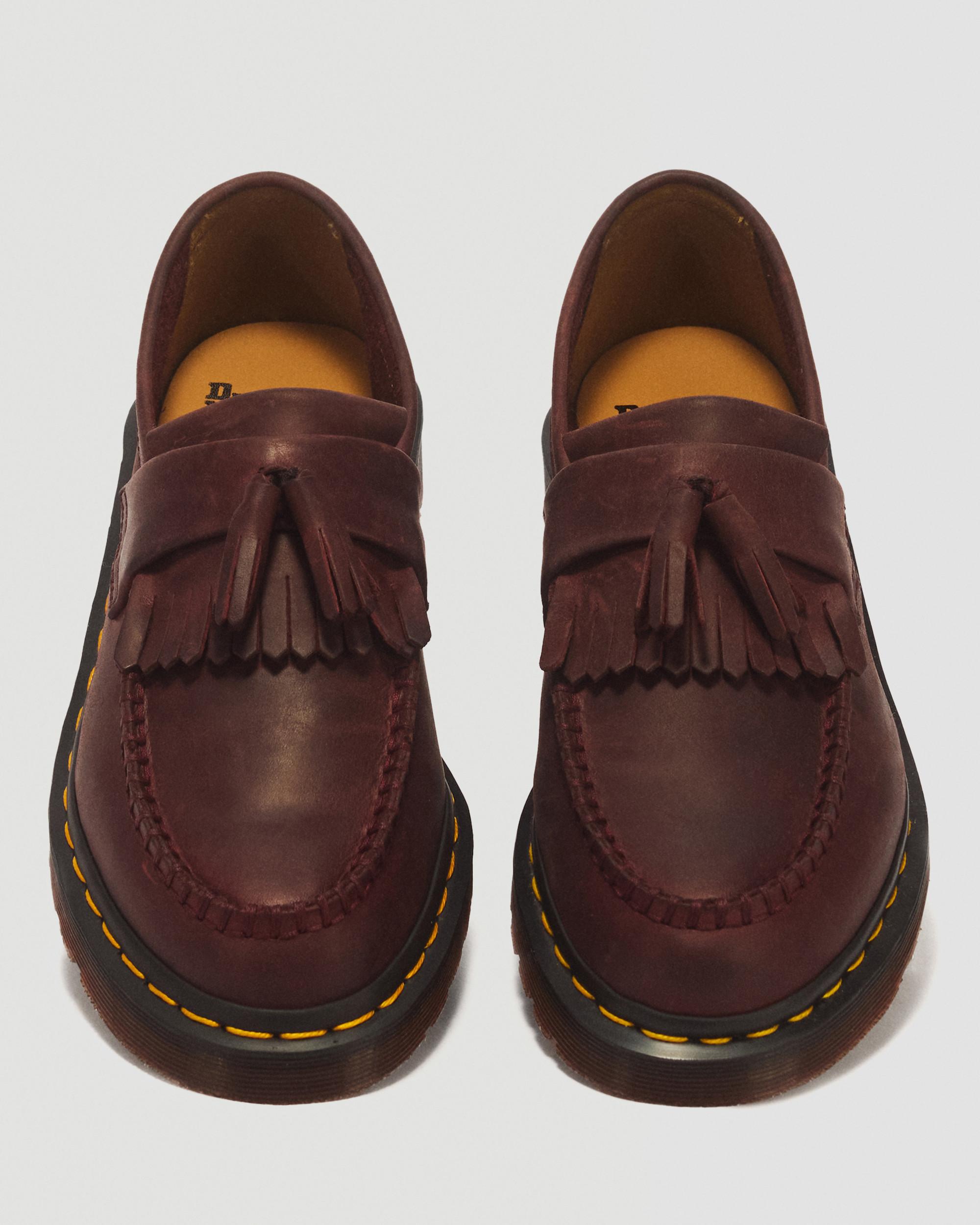 Adrian Crazy Horse Leather Tassel Loafers