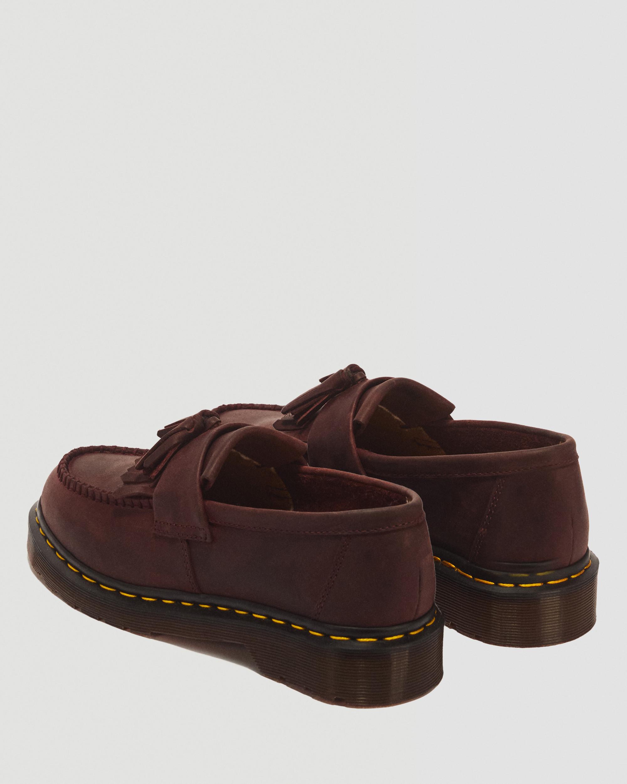 Adrian Crazy Horse Leather Tassel Loafers