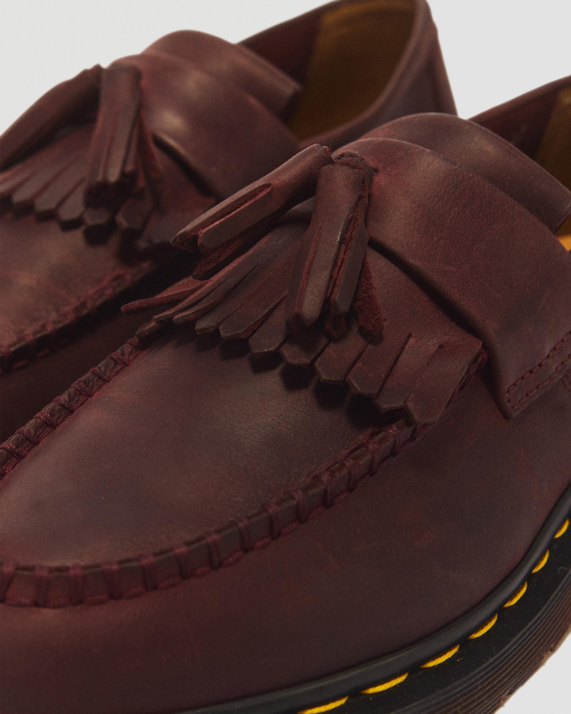 Adrian Crazy Horse Leather Tassel Loafers