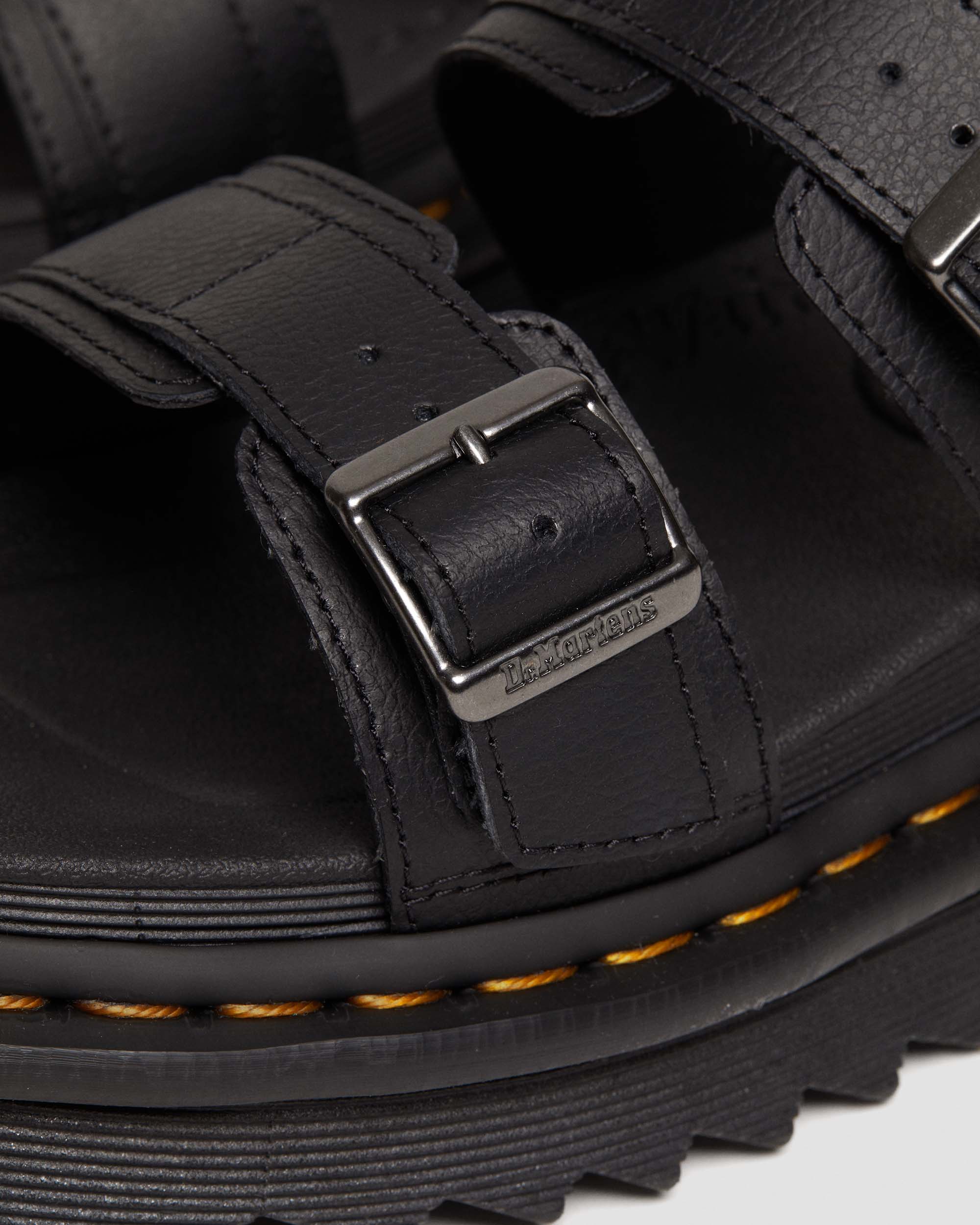 Myles Black Athena Leather Sandals