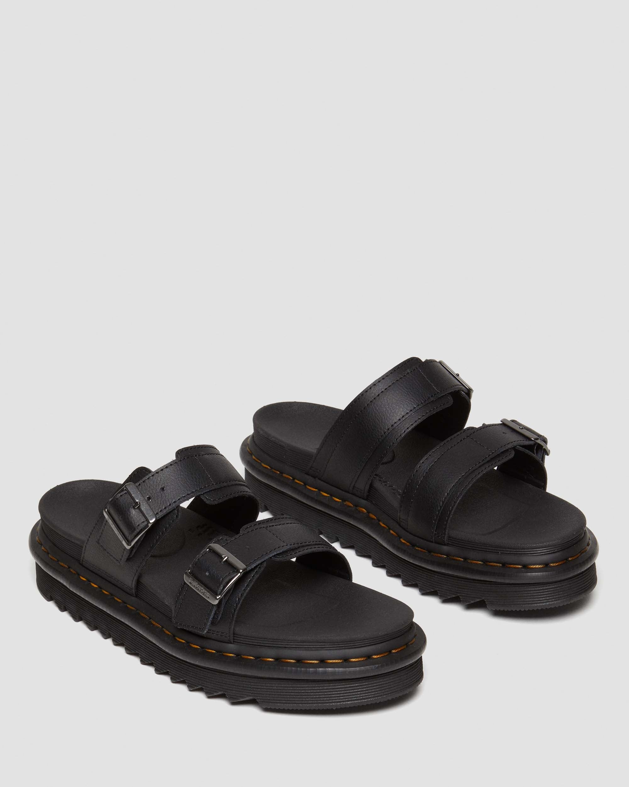 Myles Black Athena Leather Sandals