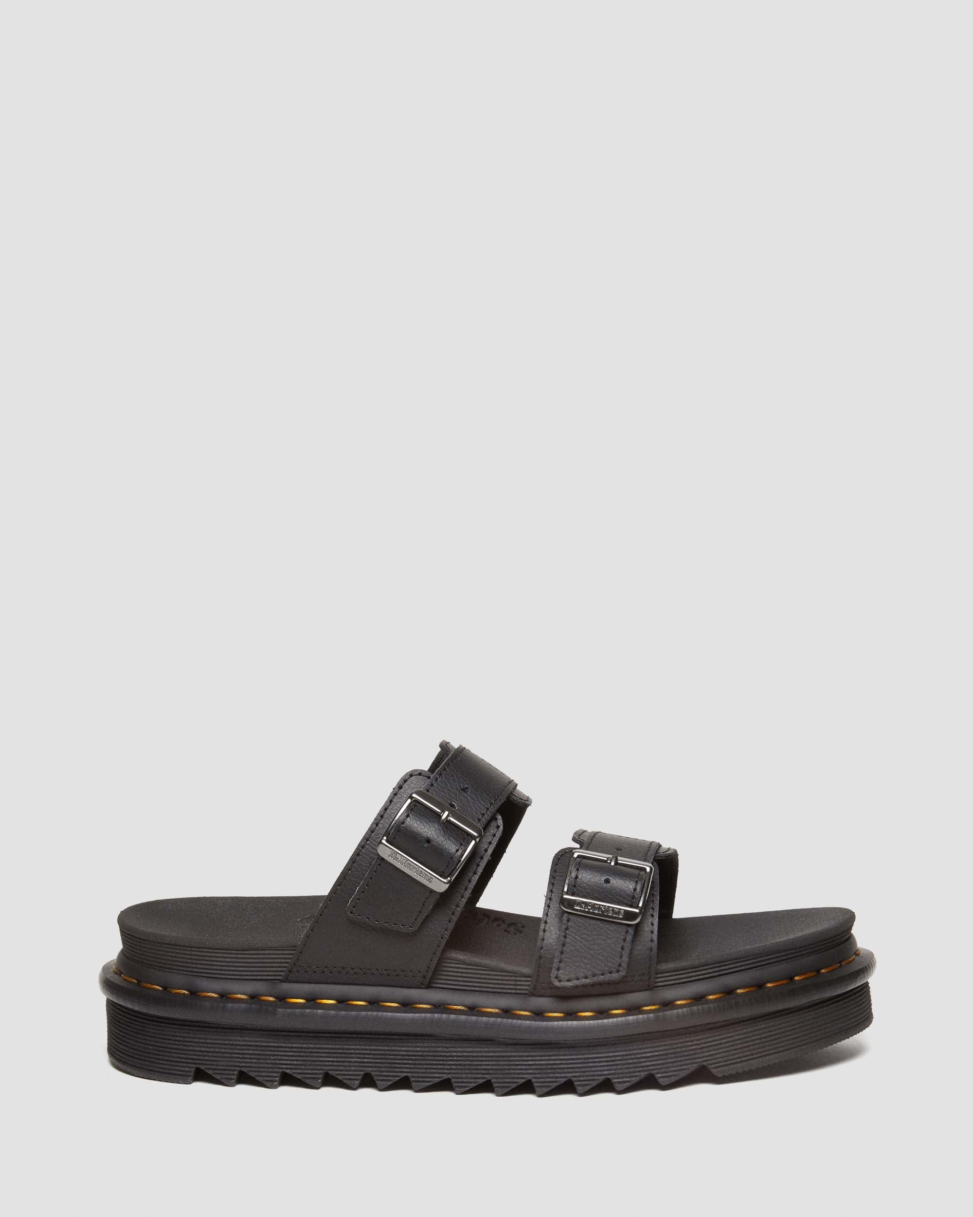 Myles Black Athena Leather Sandals