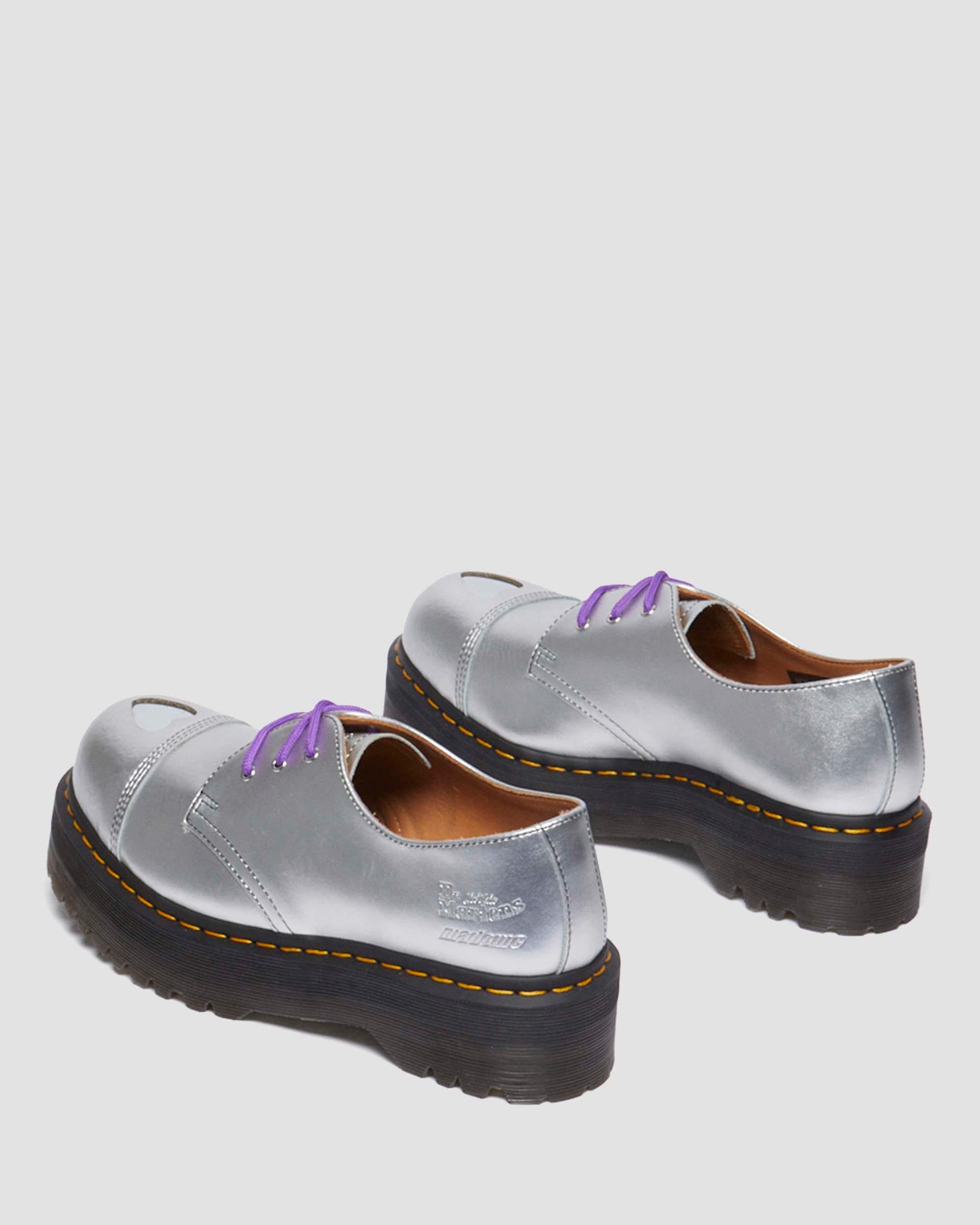 1461 Quad Mademe Silver Alumix Leather Oxford Platform Shoes