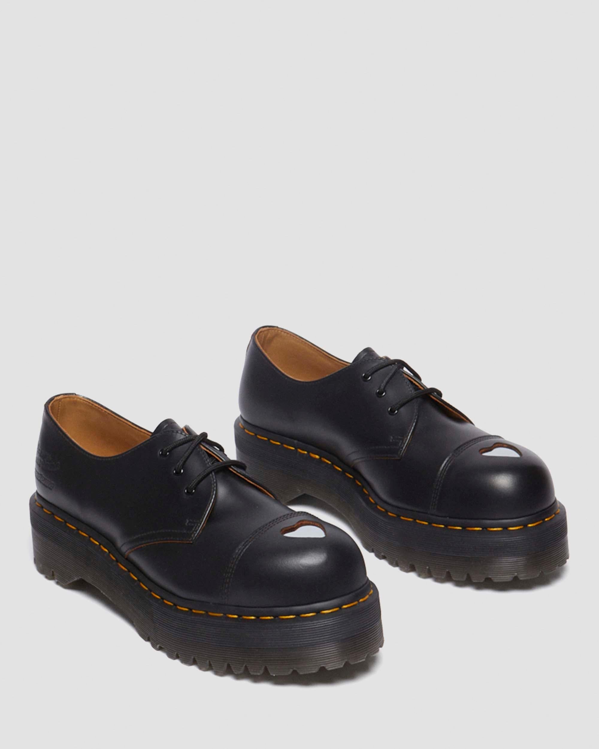 1461 Quad Mademe Black Vintage Smooth Leather Shoes