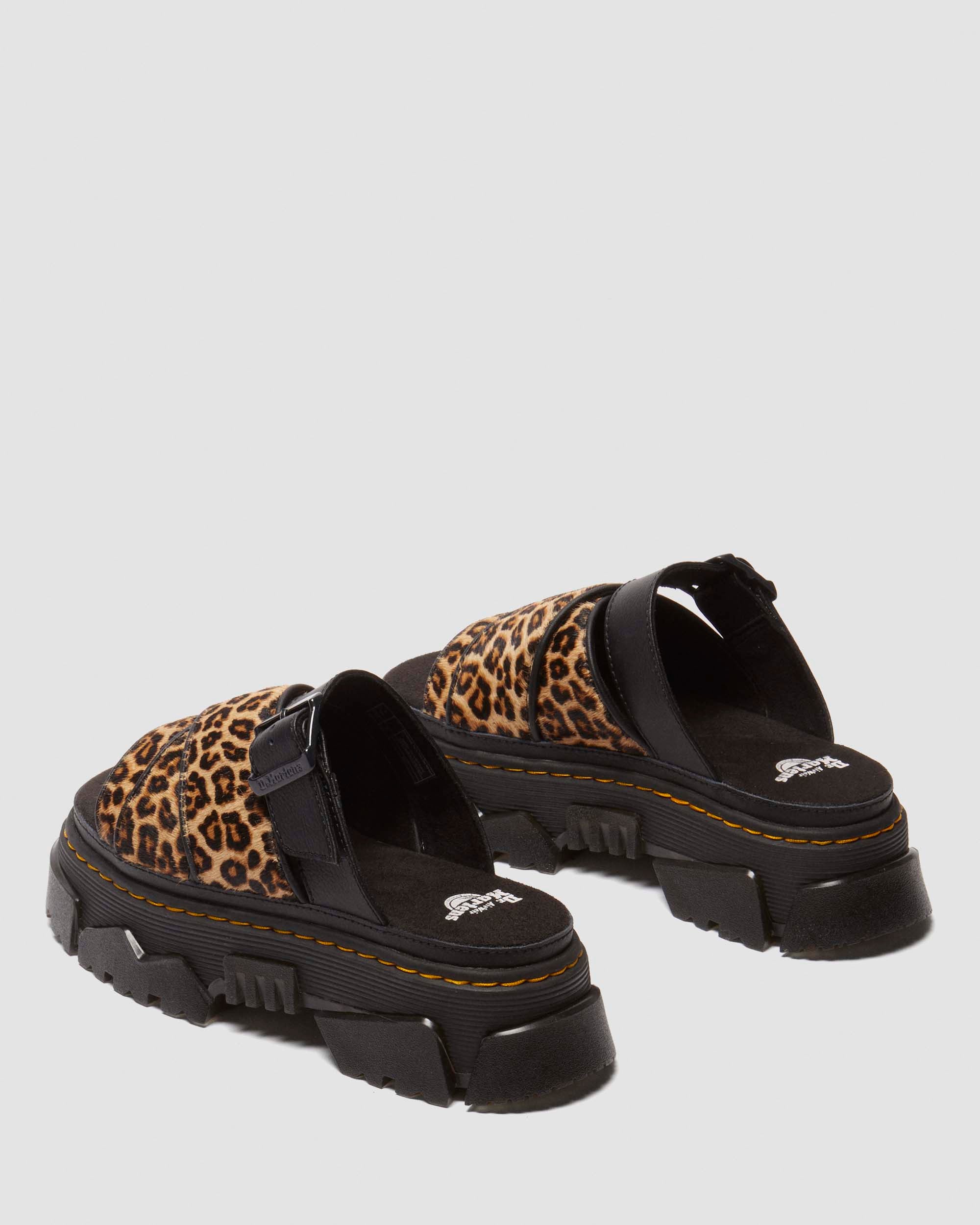 Mattison Leopard Leather Slide Sandals