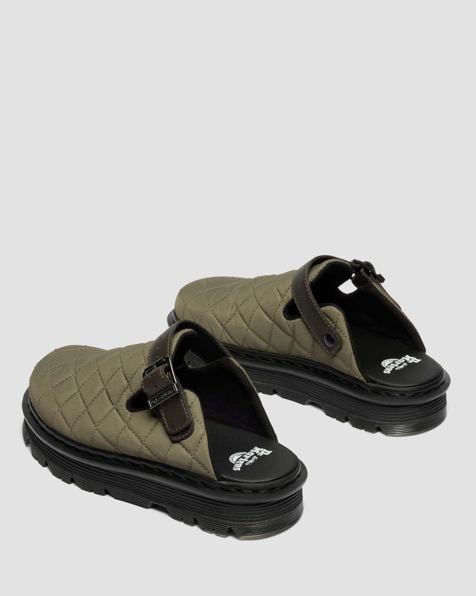 Zebzag Quilted Canvas Platform Mules