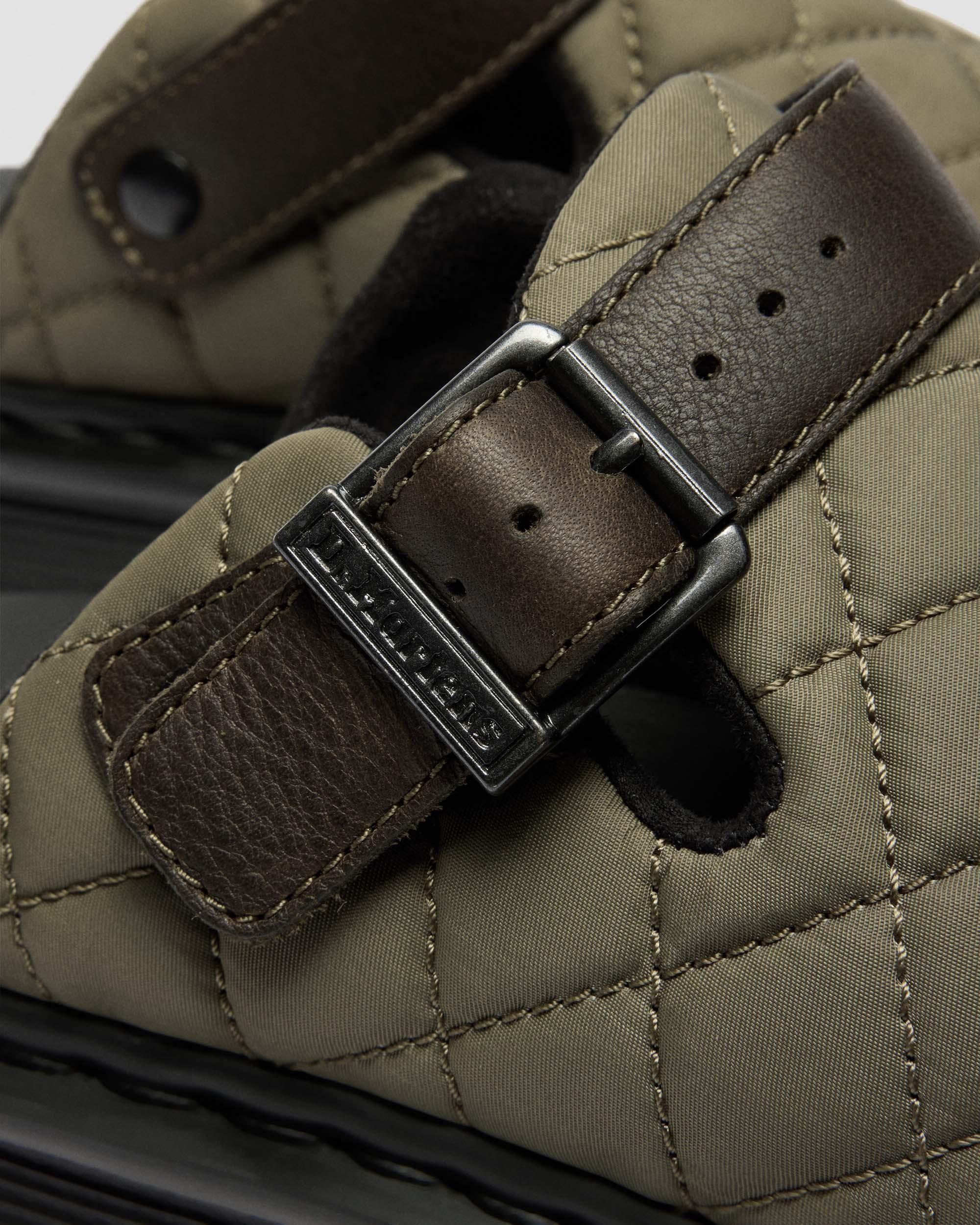 Zebzag Quilted Canvas Platform Mules