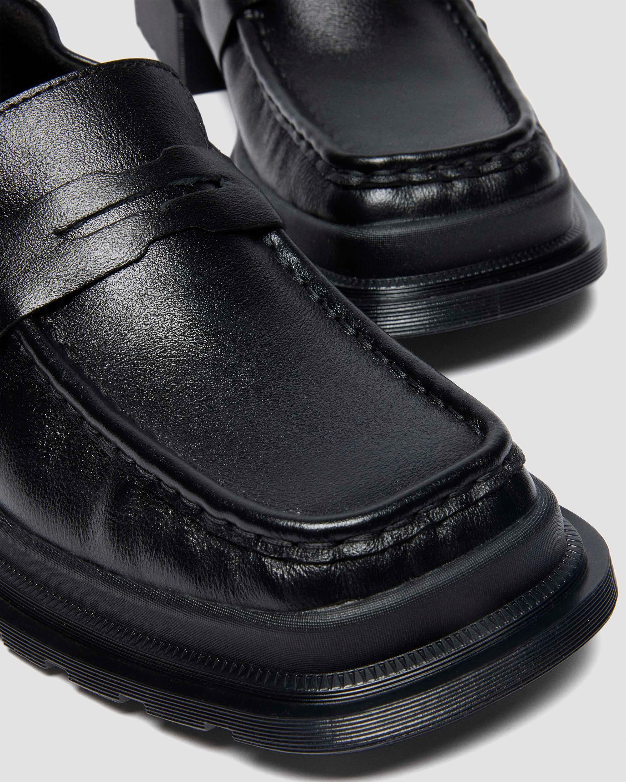 Maybole Square Toe Ruched Leather Loafers