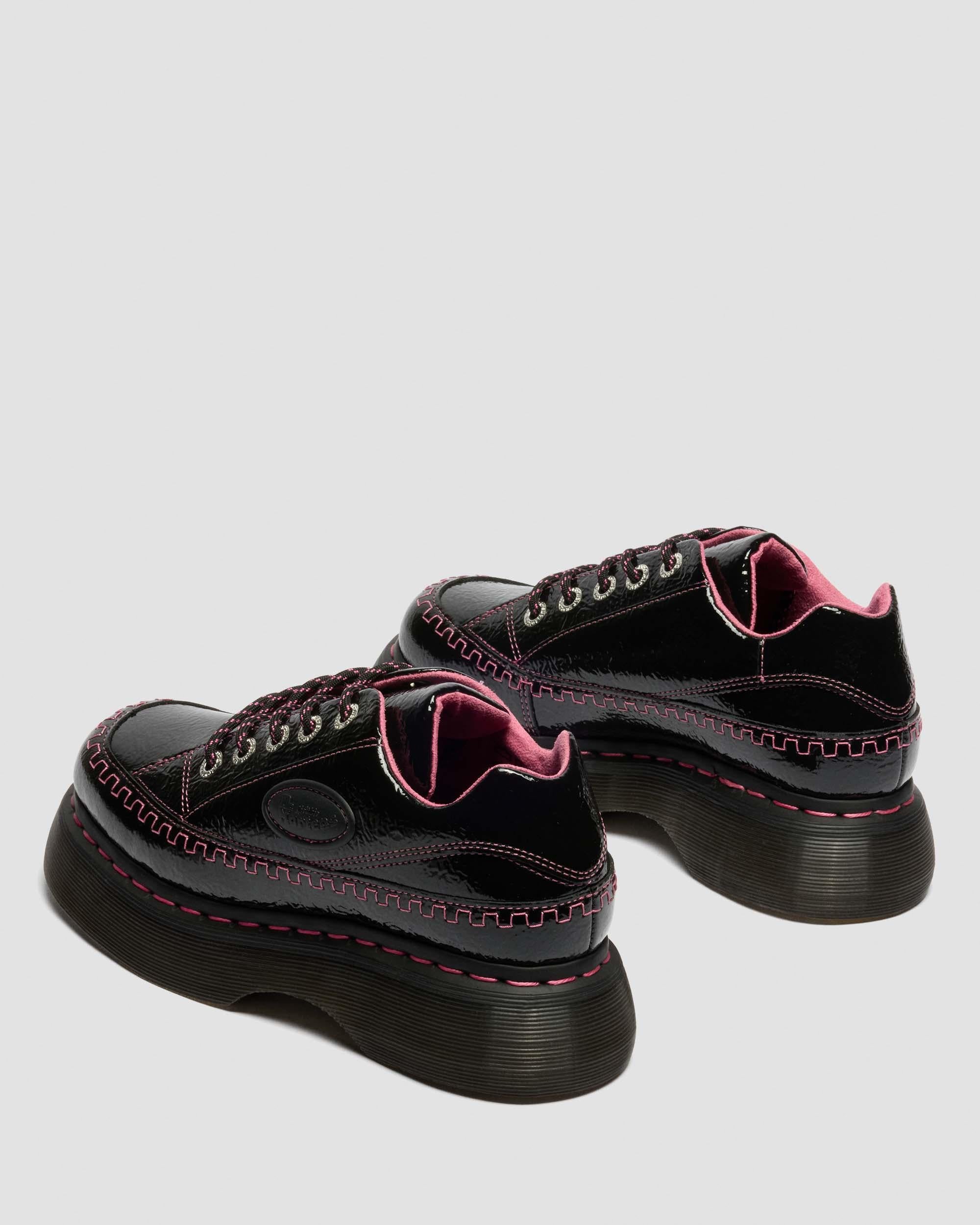 Buzz 5-Eye Distressed Patent Leather Shoes