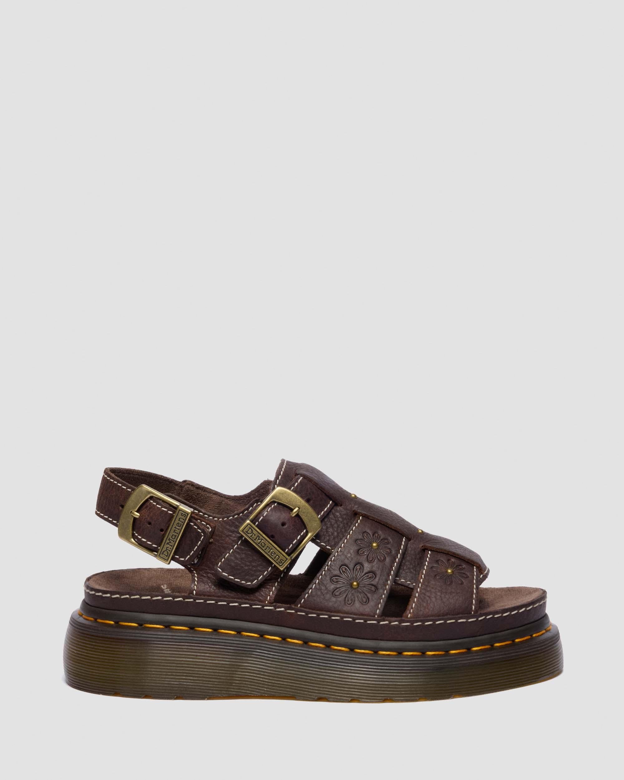 Wrenlie Open Toe Grizzly Leather Fisherman Platform Sandals