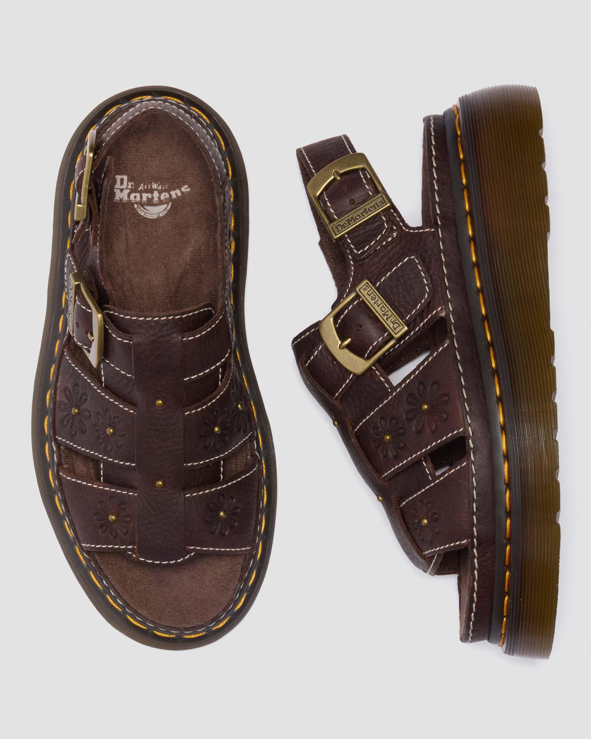 Wrenlie Open Toe Grizzly Leather Fisherman Platform Sandals