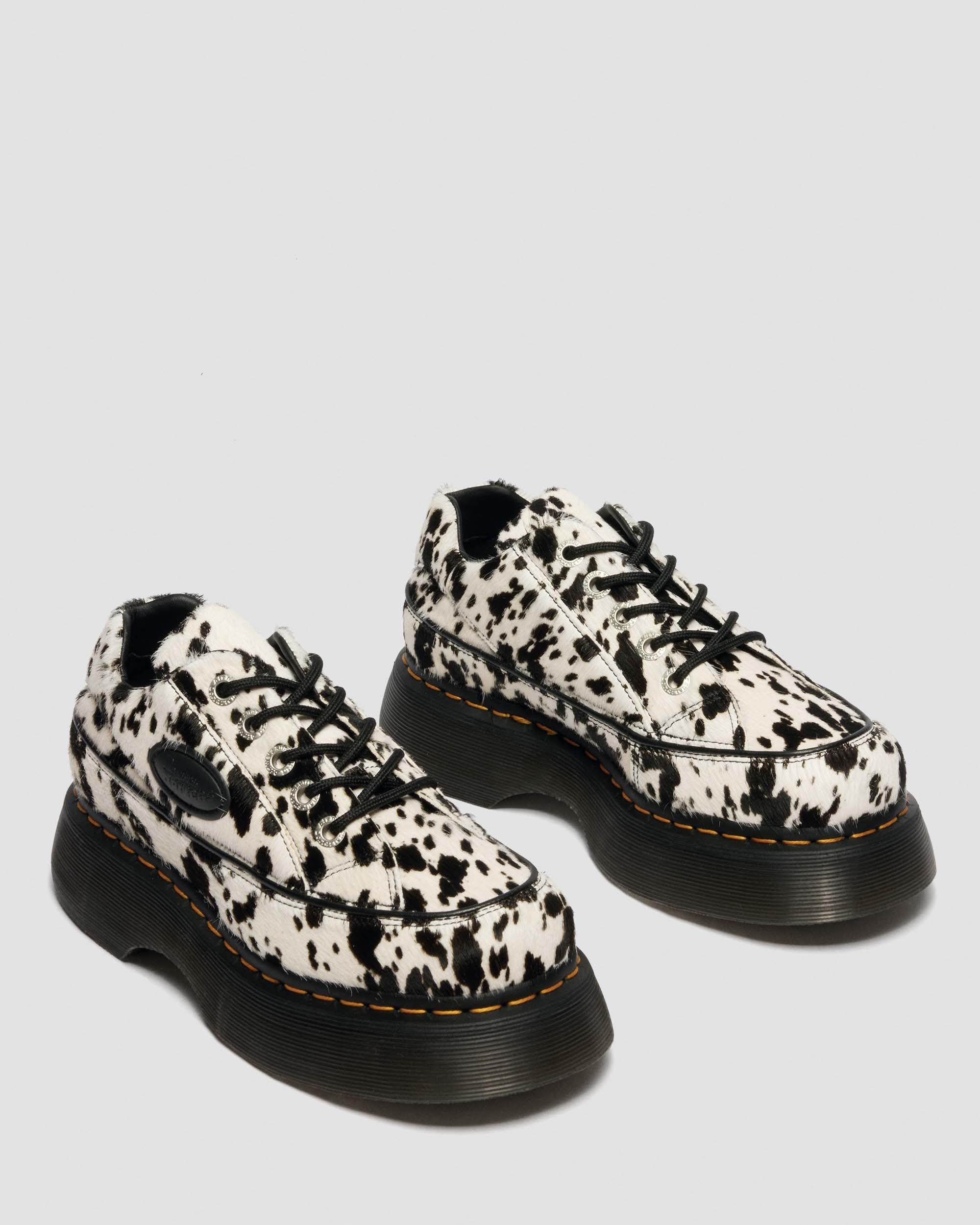 Buzz 5-Eye Dalmatian Hair-On Leather Shoes