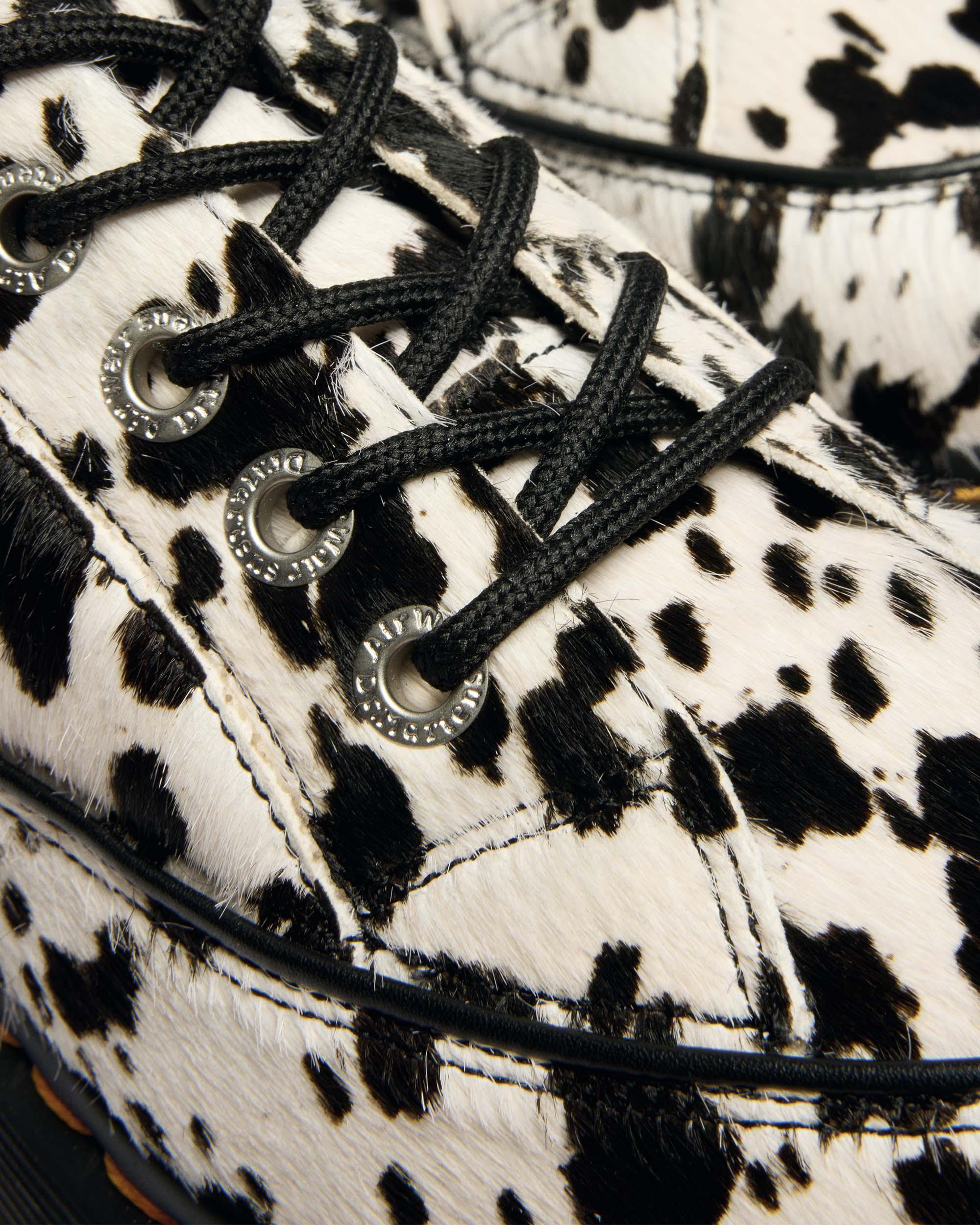 Buzz 5-Eye Dalmatian Hair-On Leather Shoes