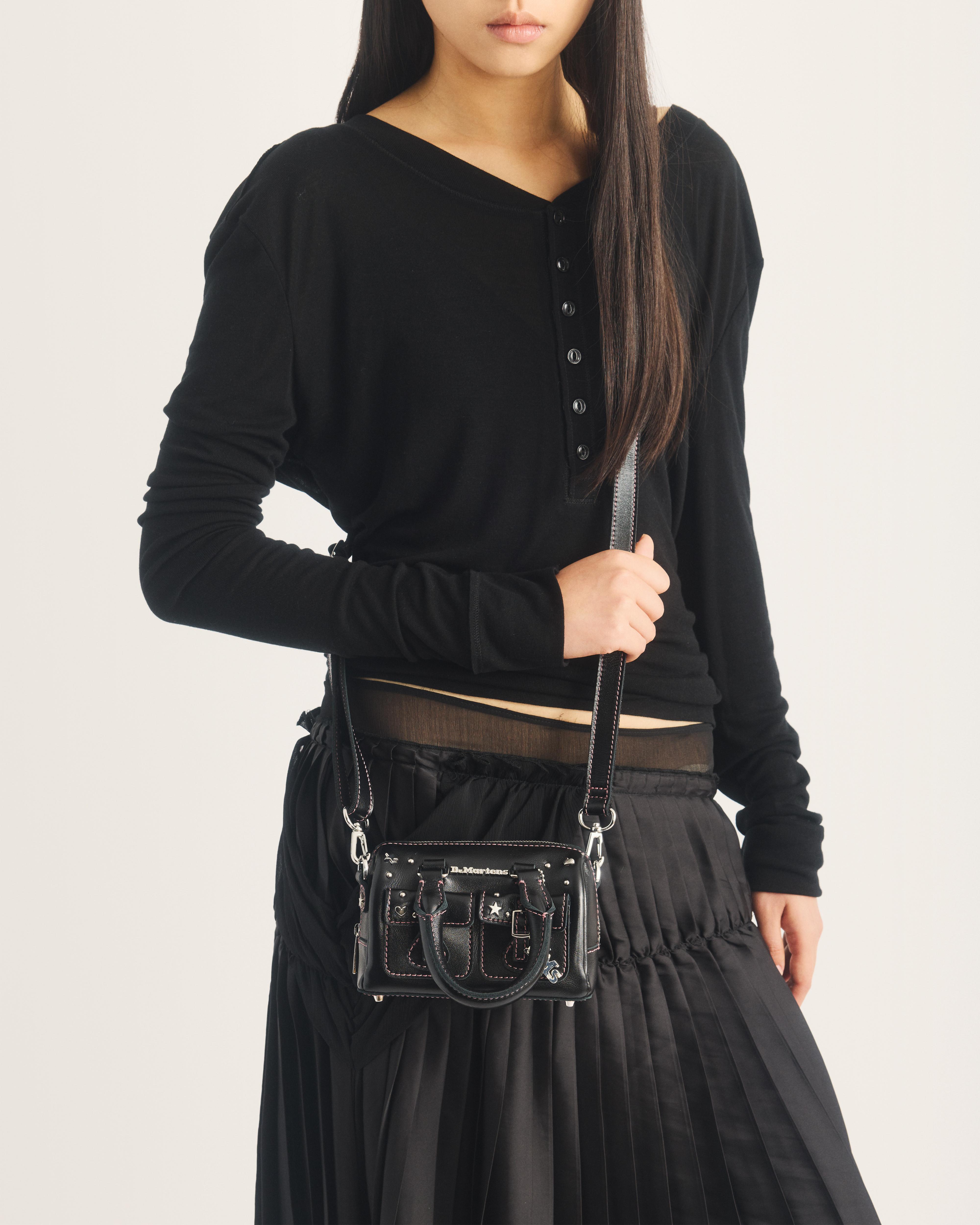 Mini Top Handle Milled Gloss Leather Bag