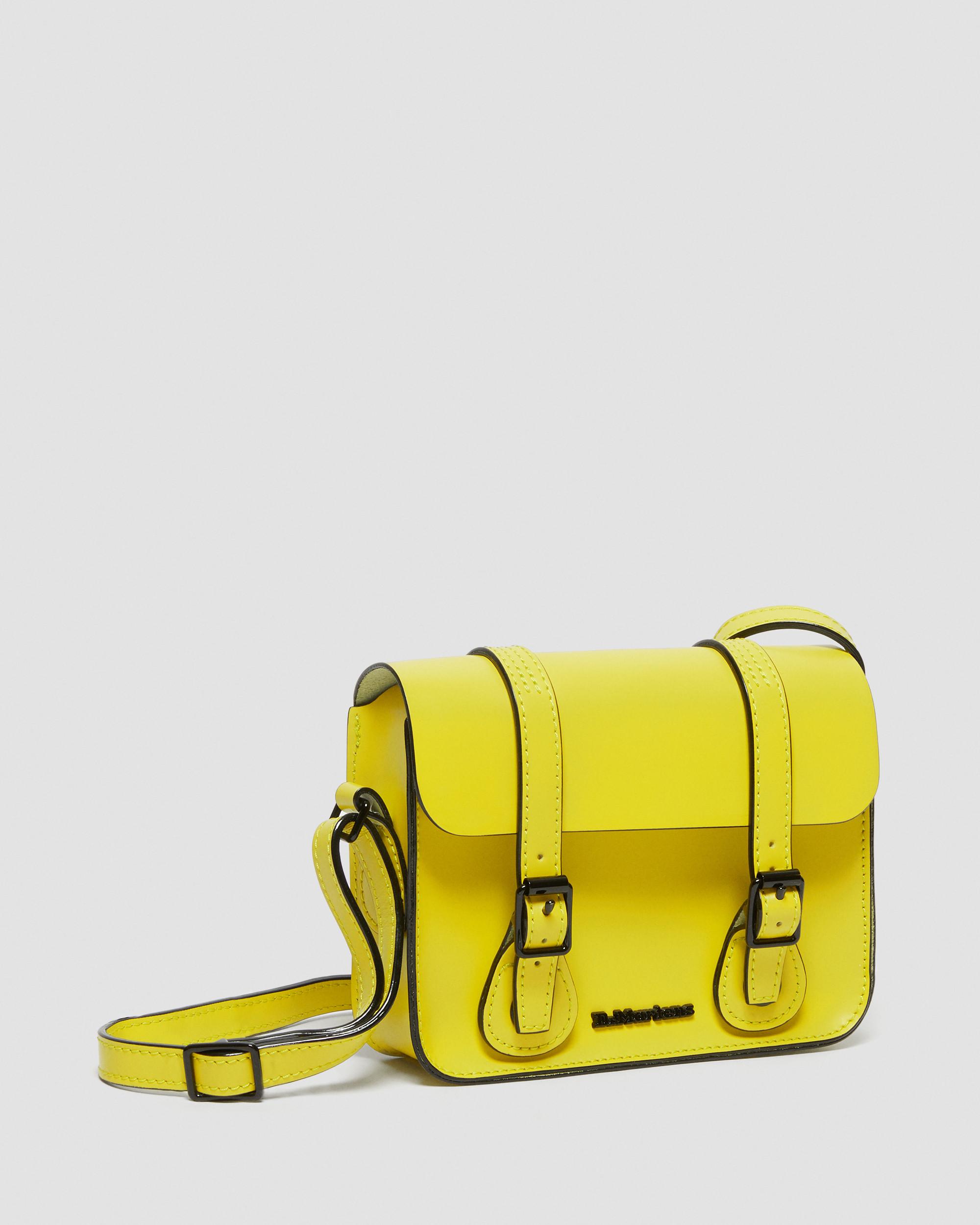 7" Leather Crossbody Bag in Yellow