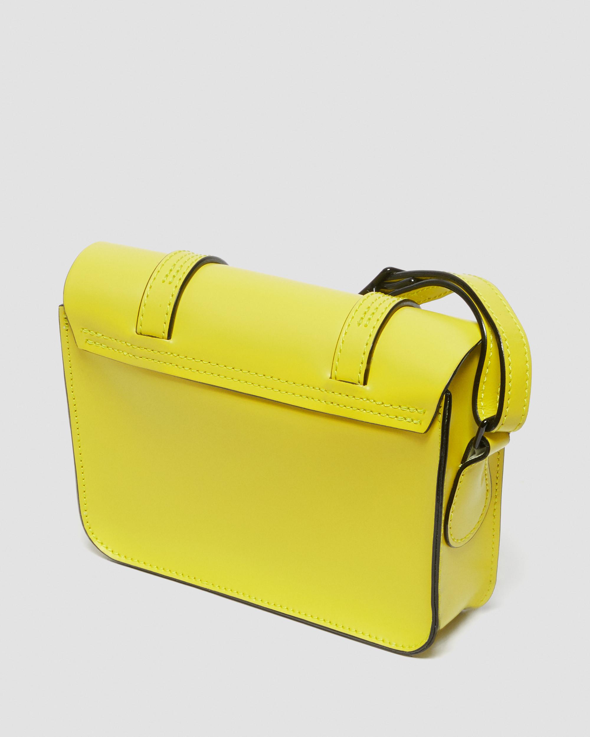 7" Leather Crossbody Bag in Yellow