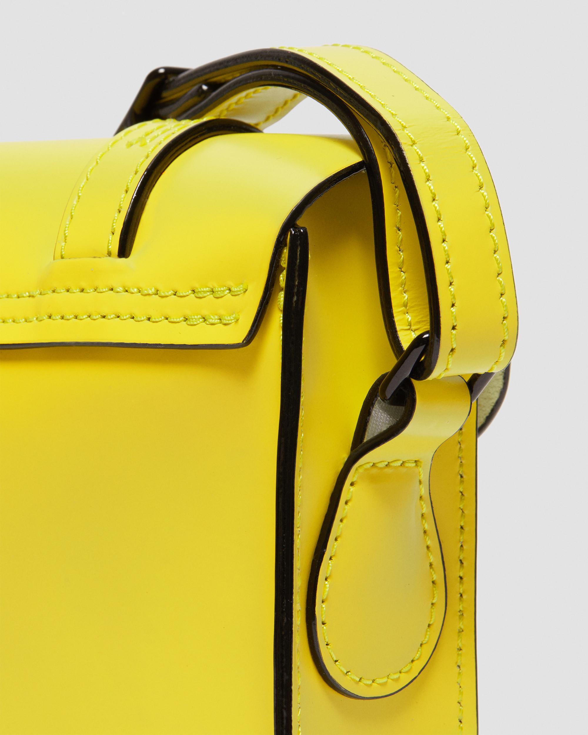 7" Leather Crossbody Bag in Yellow